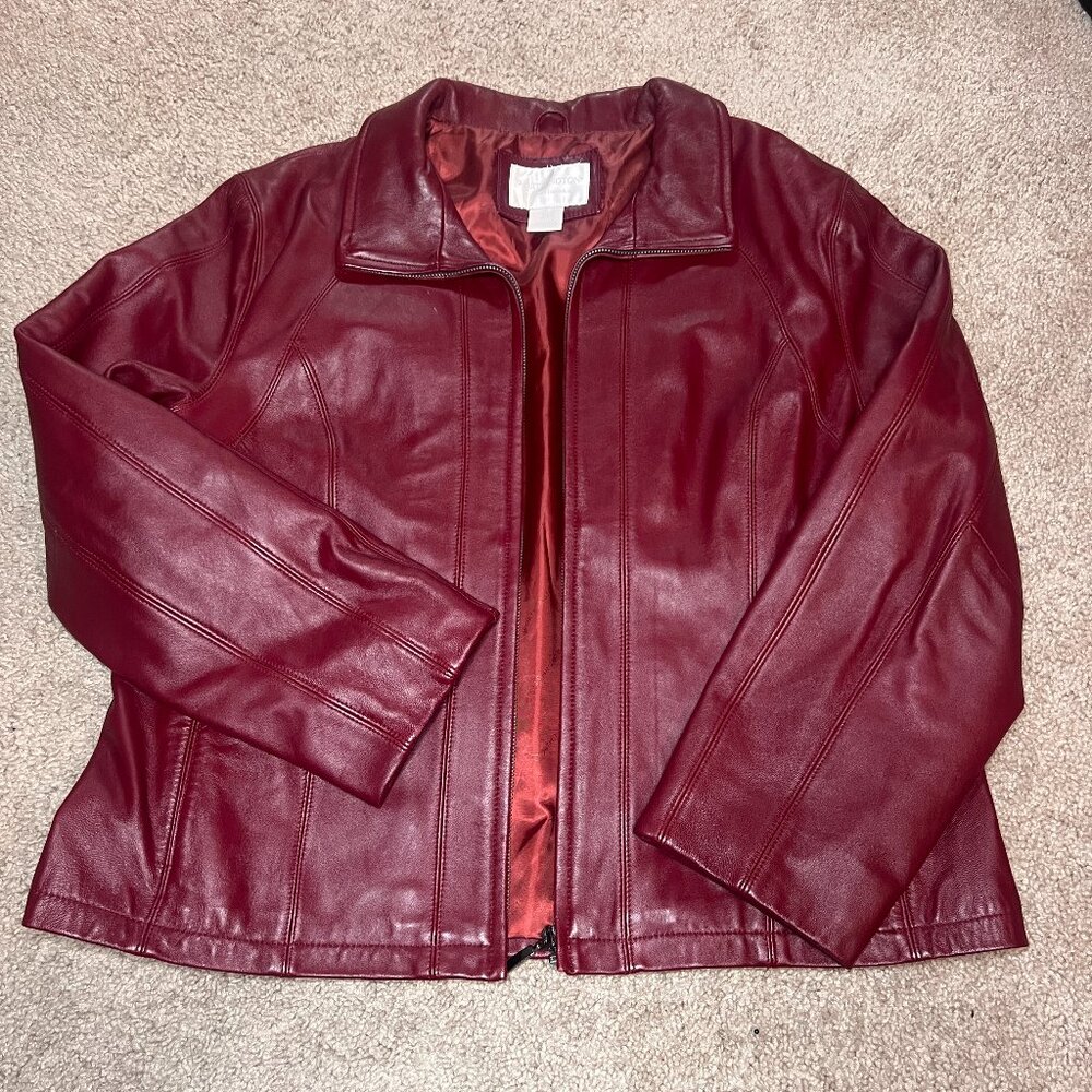 Vintage red leather worthington jacket size extra large